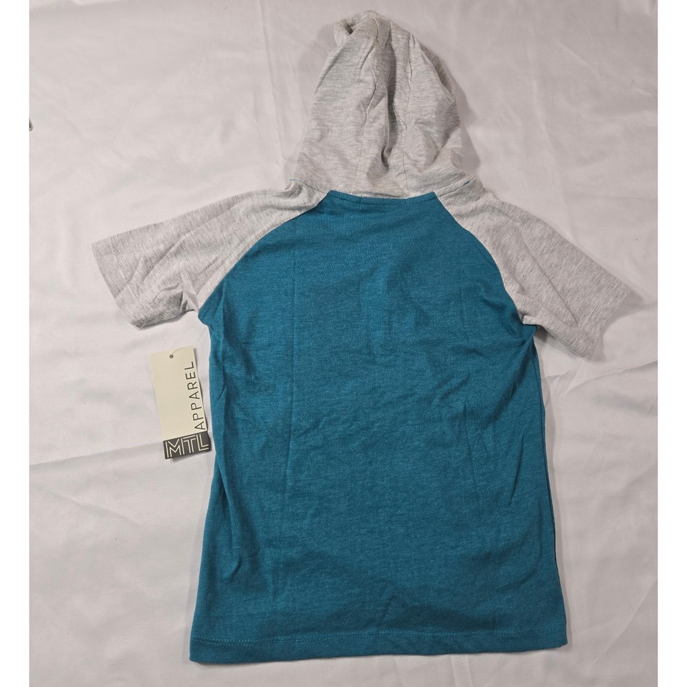 MTL Made To Live Hoodies Boys Short Sleeve Sz 7 Set of 2 NWT Blue & Teal w/Gray - Picture 9 of 9